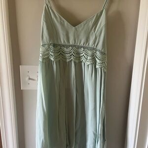 NWOT Mint Green Lace Trim Dress